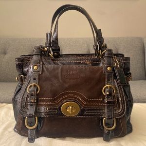 Coach Limited Edition Legacy Garcia Patent Leather/Suede Shoulder Bag